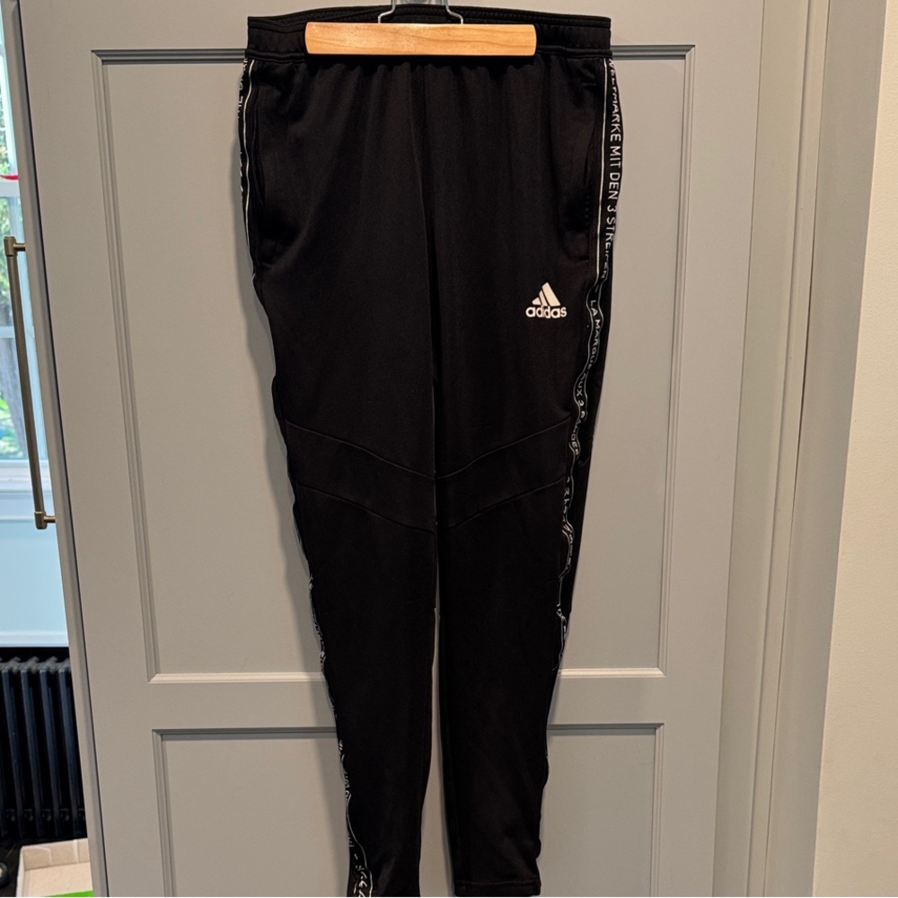 Adidas Mens Black Joggers the Brand With 3 Stripes